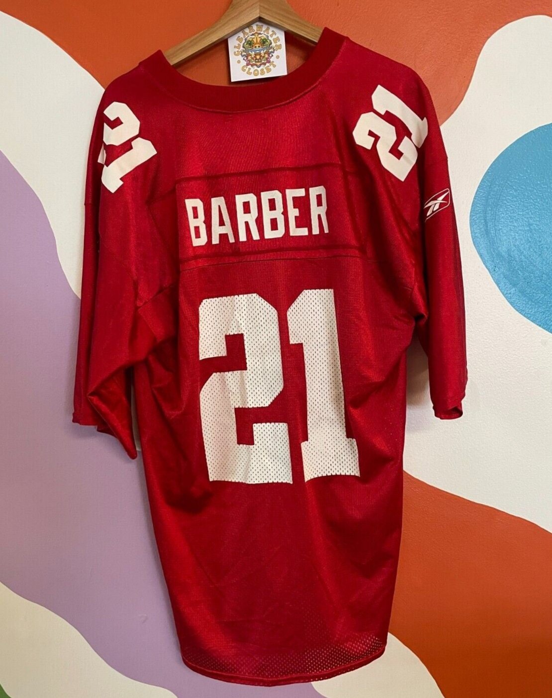 Tiki Barber New York Giants Jersey Adult Large Red 2007 Football NFL #21