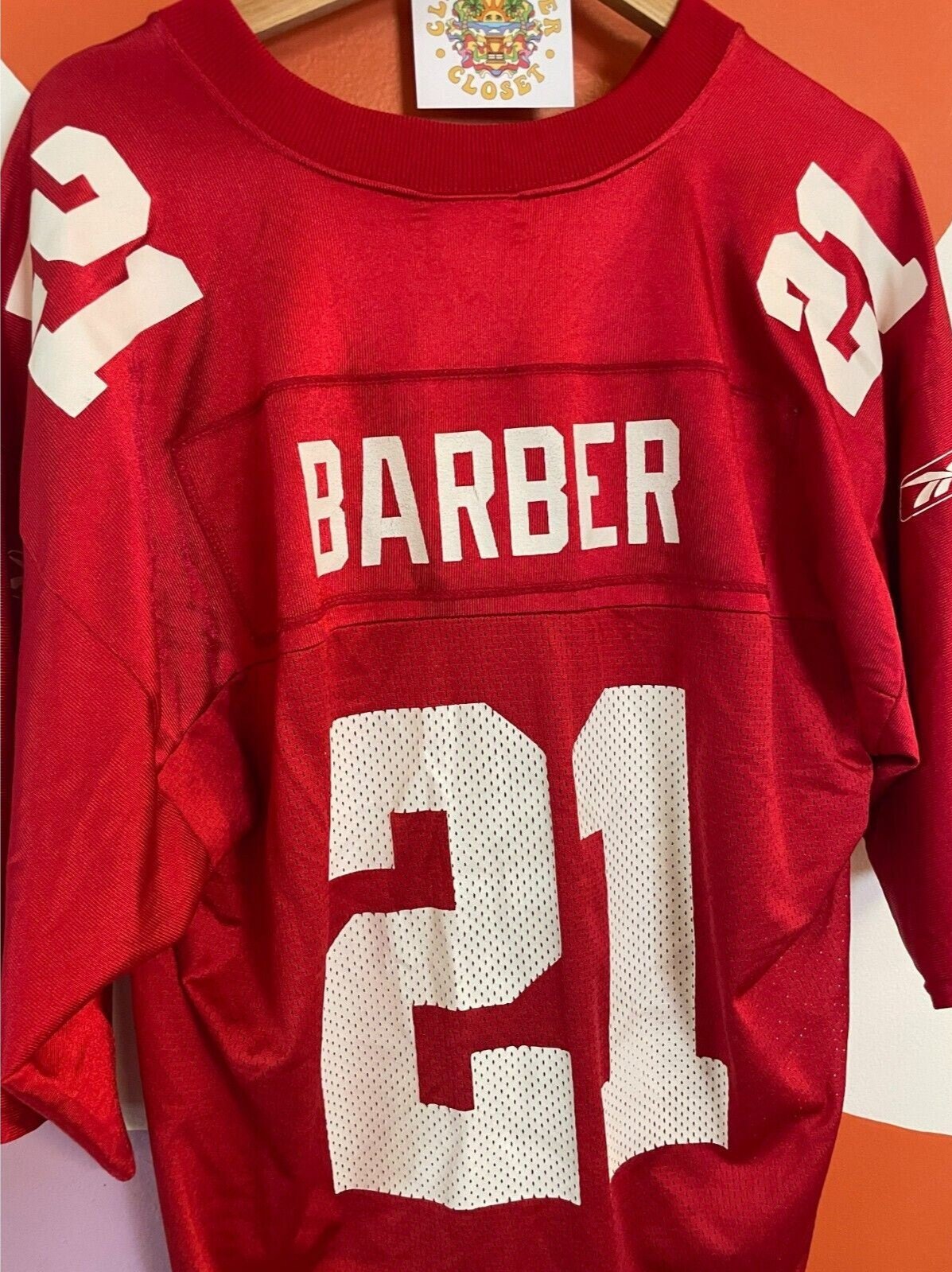 Tiki Barber New York Giants Jersey Adult Large Red 2007 Football NFL #21