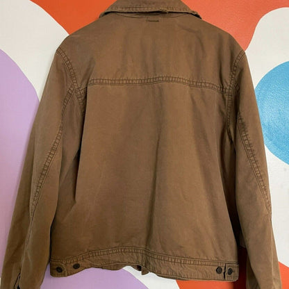 Y2K Abercrombie Jacket Military Style Bomber Brown