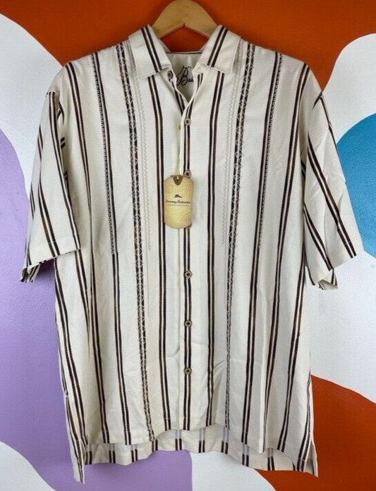 Tommy Bahama Sinatra 100% Silk Button Up Shirt Large