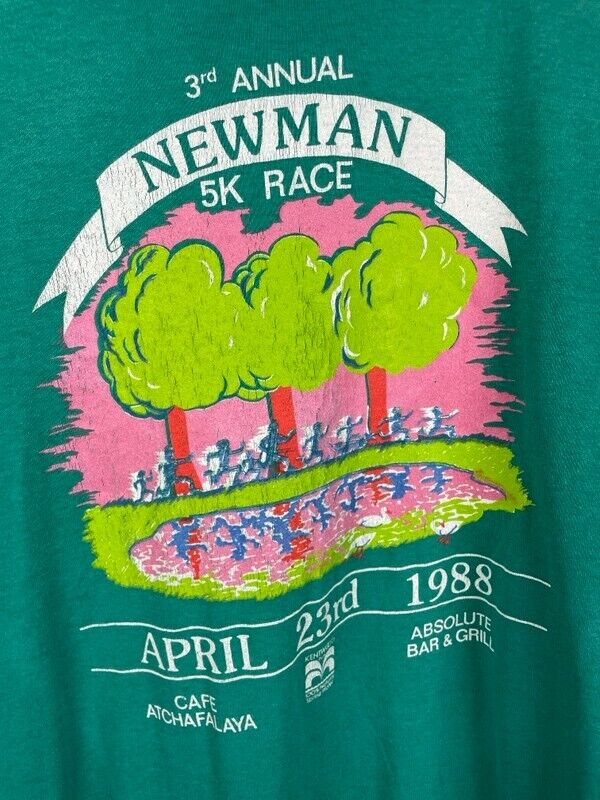 80s Newman 5K Race Tee Running JERZEES Small