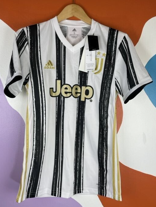 Adidas Juventus Jersey 2020/21 Home Soccer Men's Small White Black Jeep