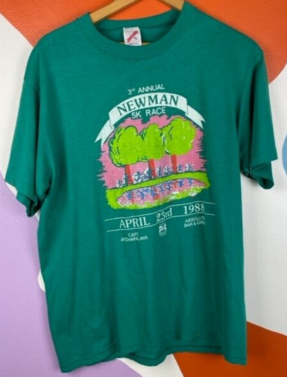 80s Newman 5K Race Tee Running JERZEES Small