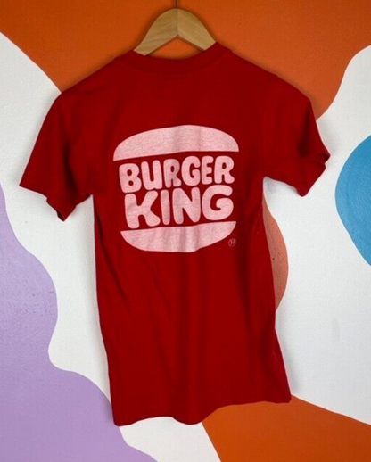 80s Burger King Tee Small Red Uniform Palatka Lake City Gainesville