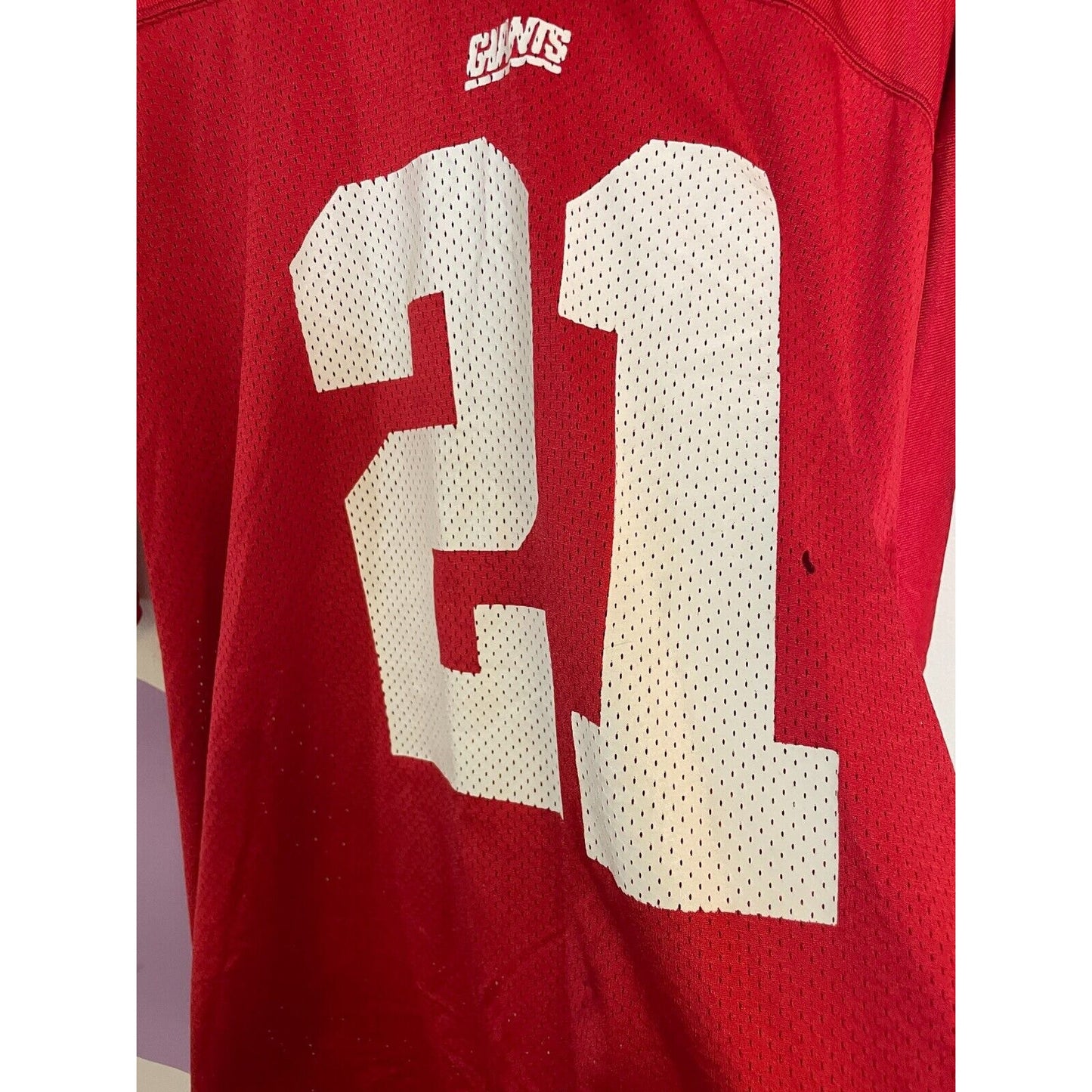 Tiki Barber New York Giants Jersey Adult Large Red 2007 Football NFL #21