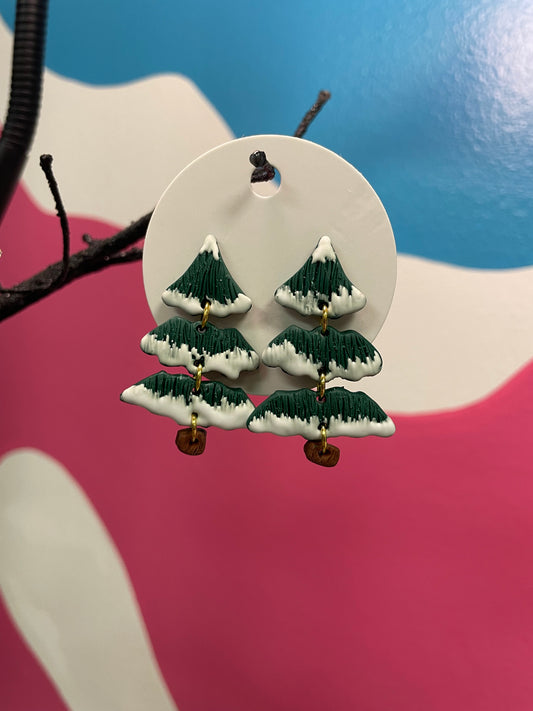 Frosted Tree Studs