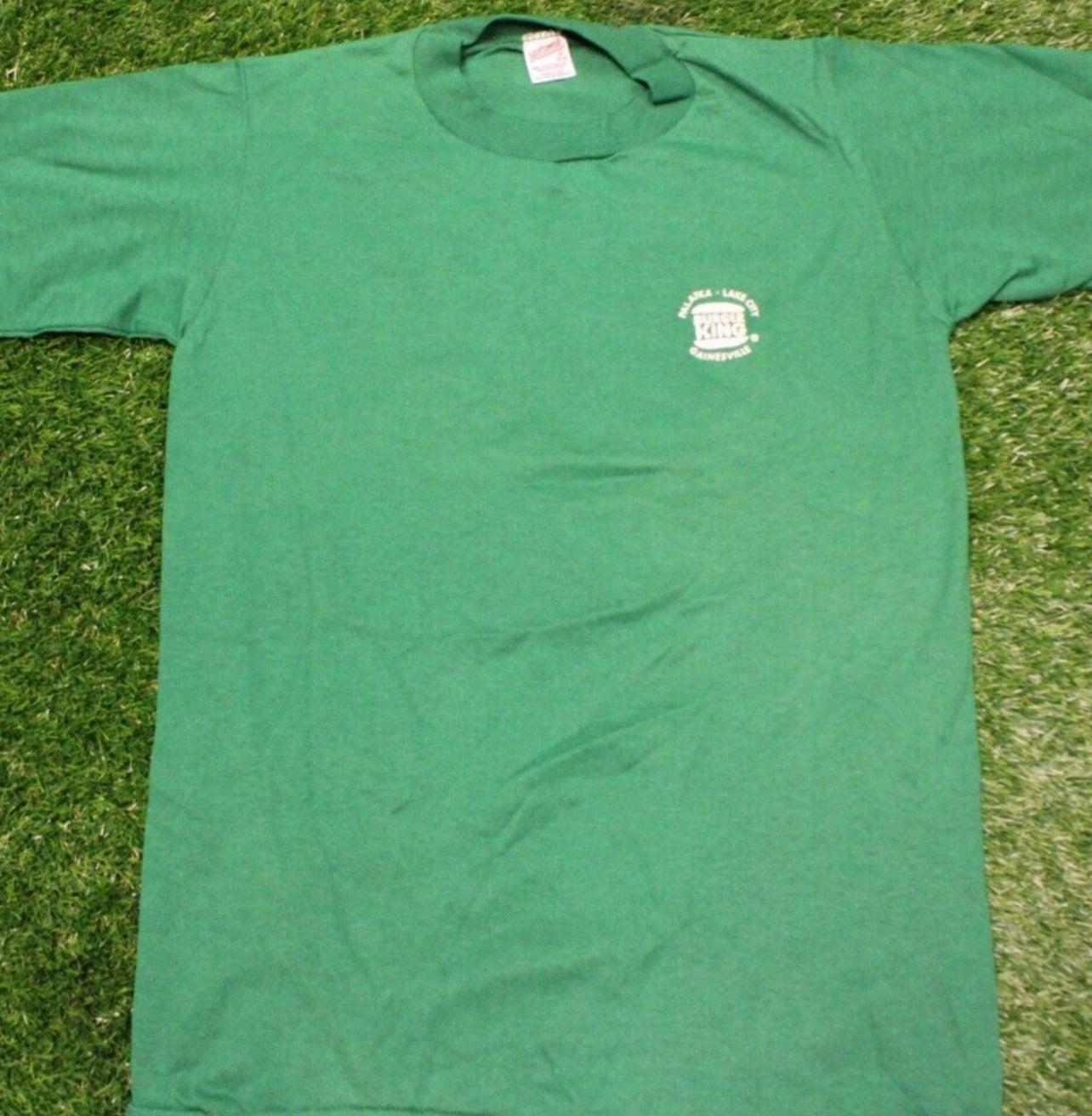 Single Stitch Burger King Employee Uniform Tee Small Green